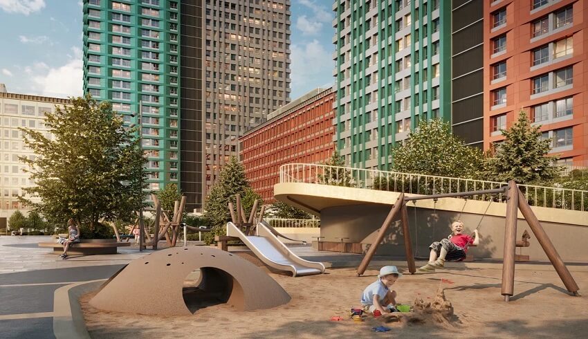 ЖК Яркий квартал Инджой. детская площадка
