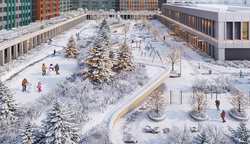 ЖК Яркий квартал Инджой. двор