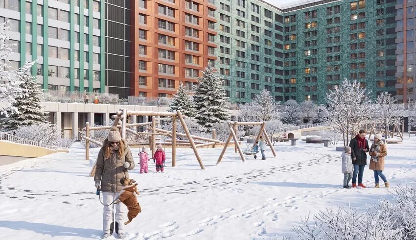 ЖК Яркий квартал Инджой. территория