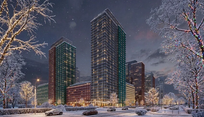 ЖК Яркий квартал Инджой. вид на комплекс