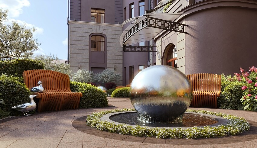 Клубный дом Чистые Пруды. двор-сад