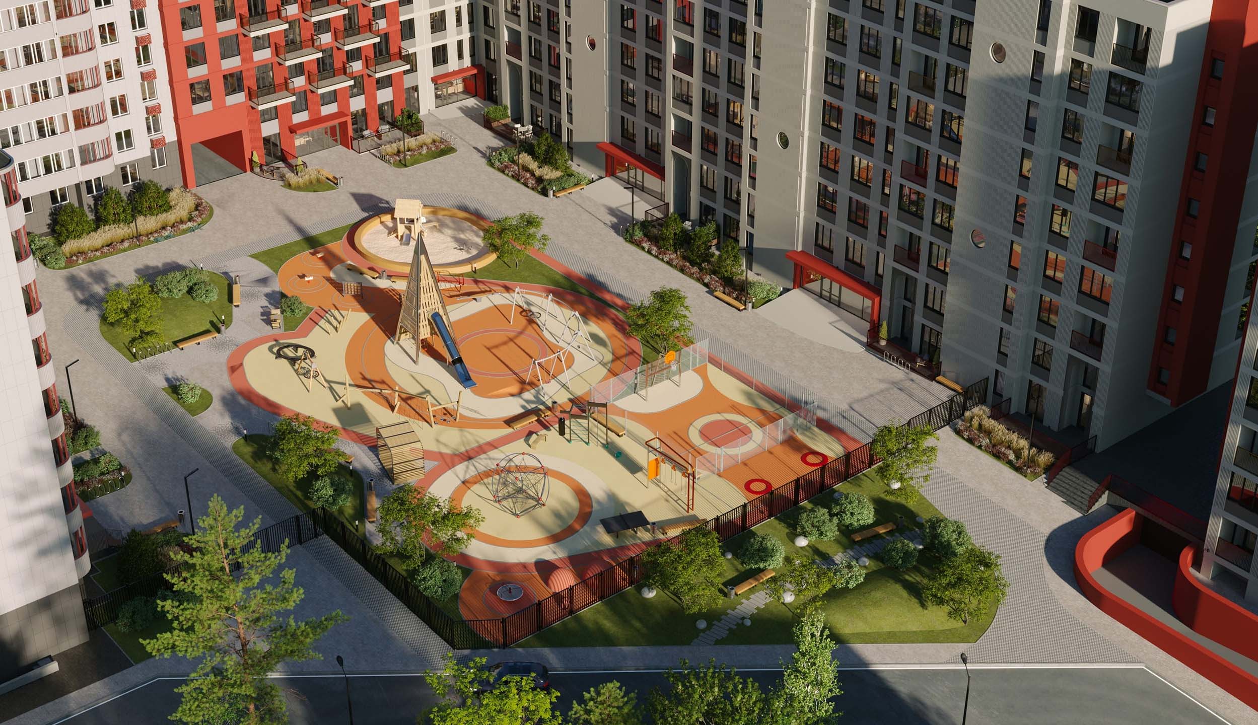 ЖК Ласточкино. Детская и спортивная площадки