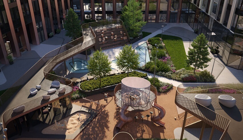 жк АУРА. закрытый двор