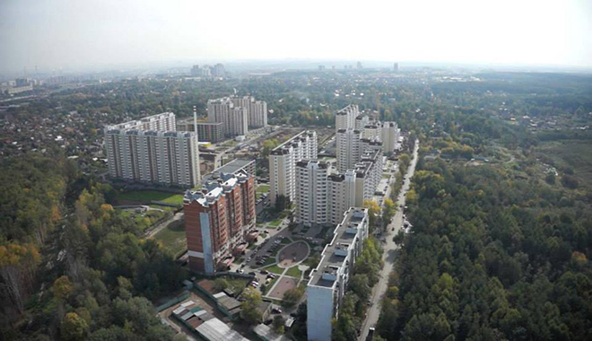 Мкр Немчиновка. Фото вида на жилой комплекс сверху