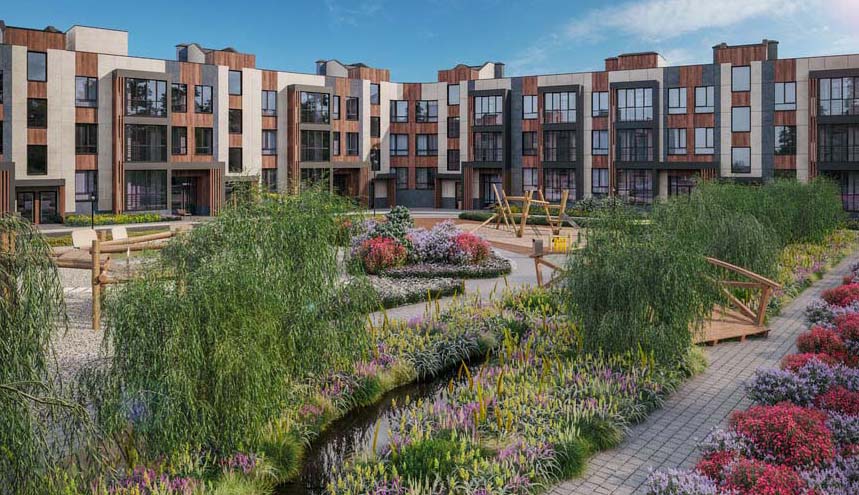 ЖК Павлово 3. Территория внутри двора