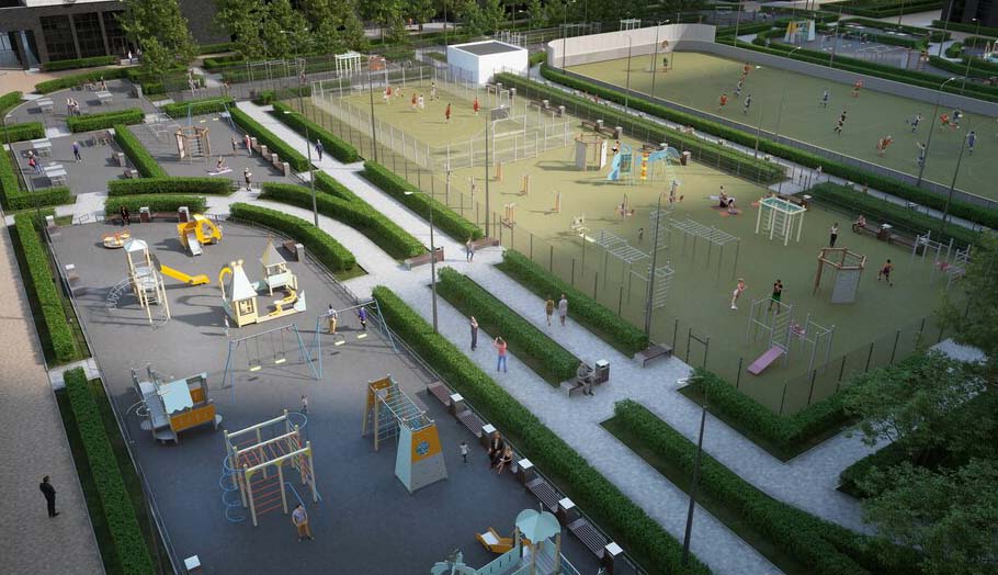 ЖК Поколение первых. Дворовая территория