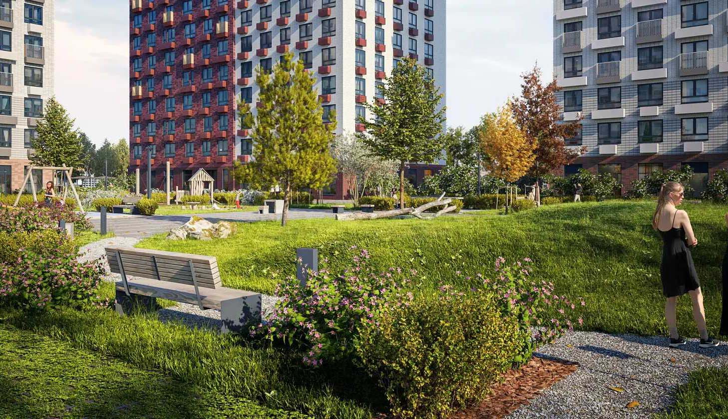 ЖК Яуза Парк Мытищи. Внутренний двор