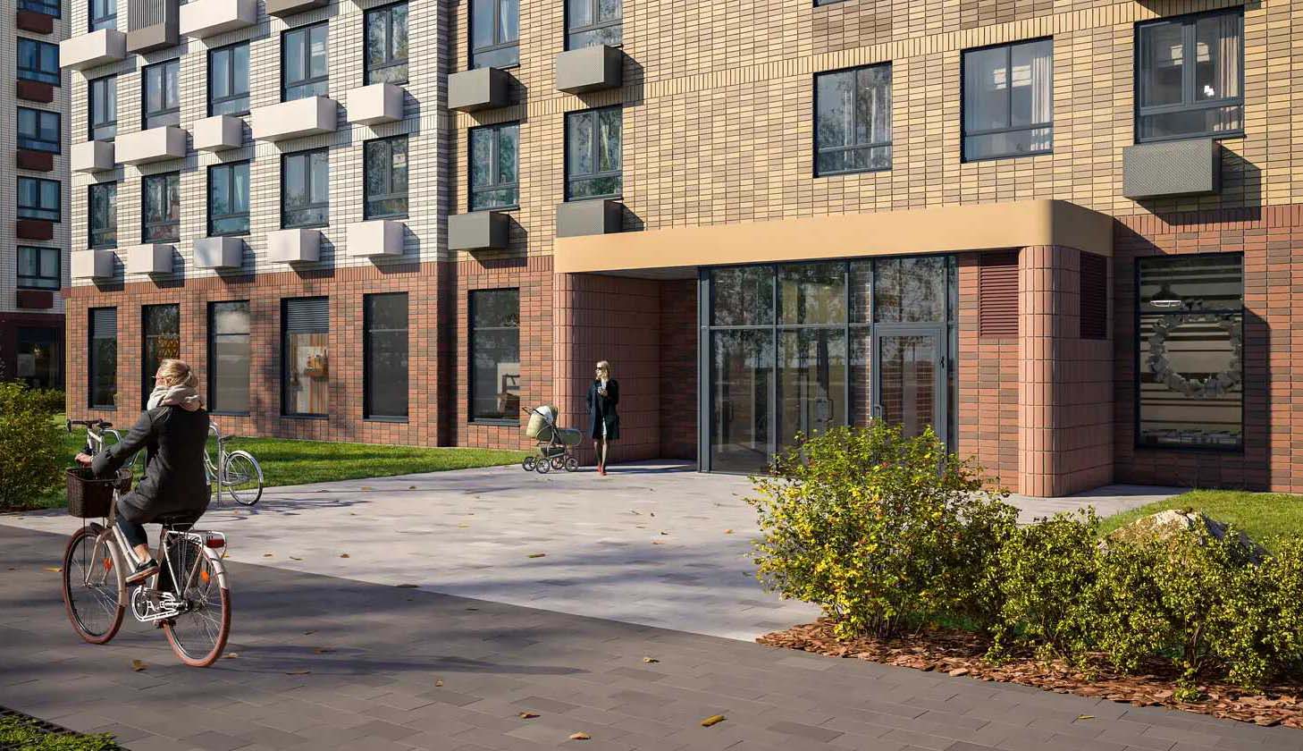 ЖК Яуза Парк Мытищи. Вход в подъезд