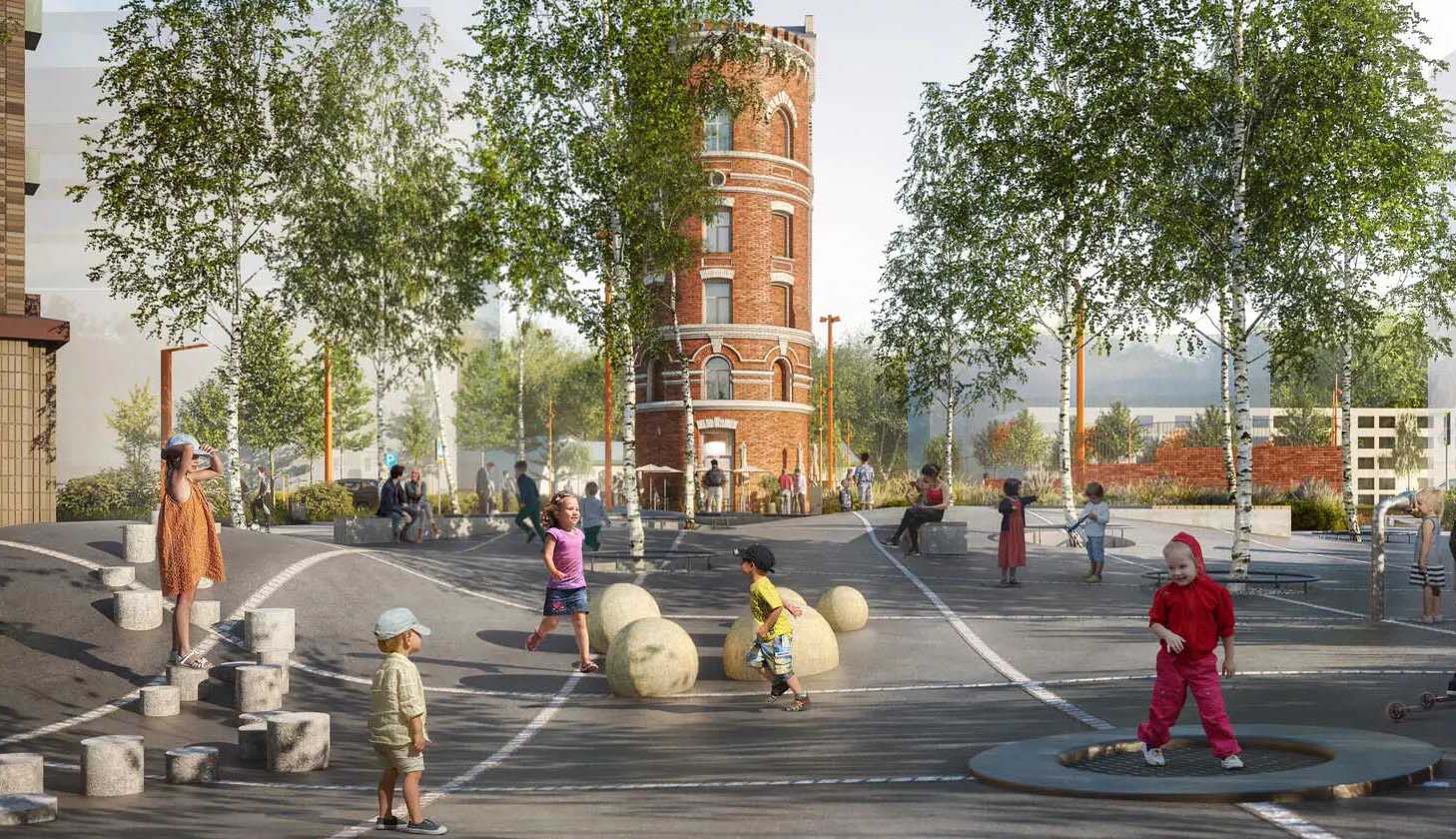 ЖК Яуза Парк Мытищи. Зона для прогулок