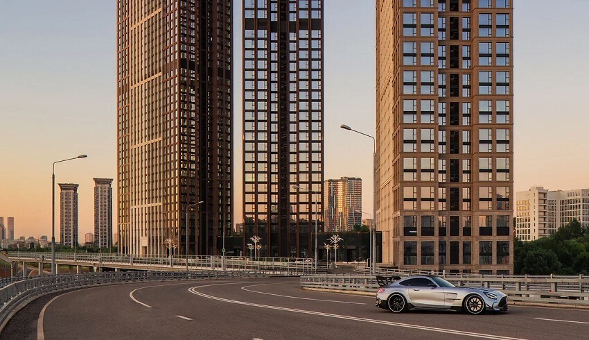 жк Will Towers. вид с дороги